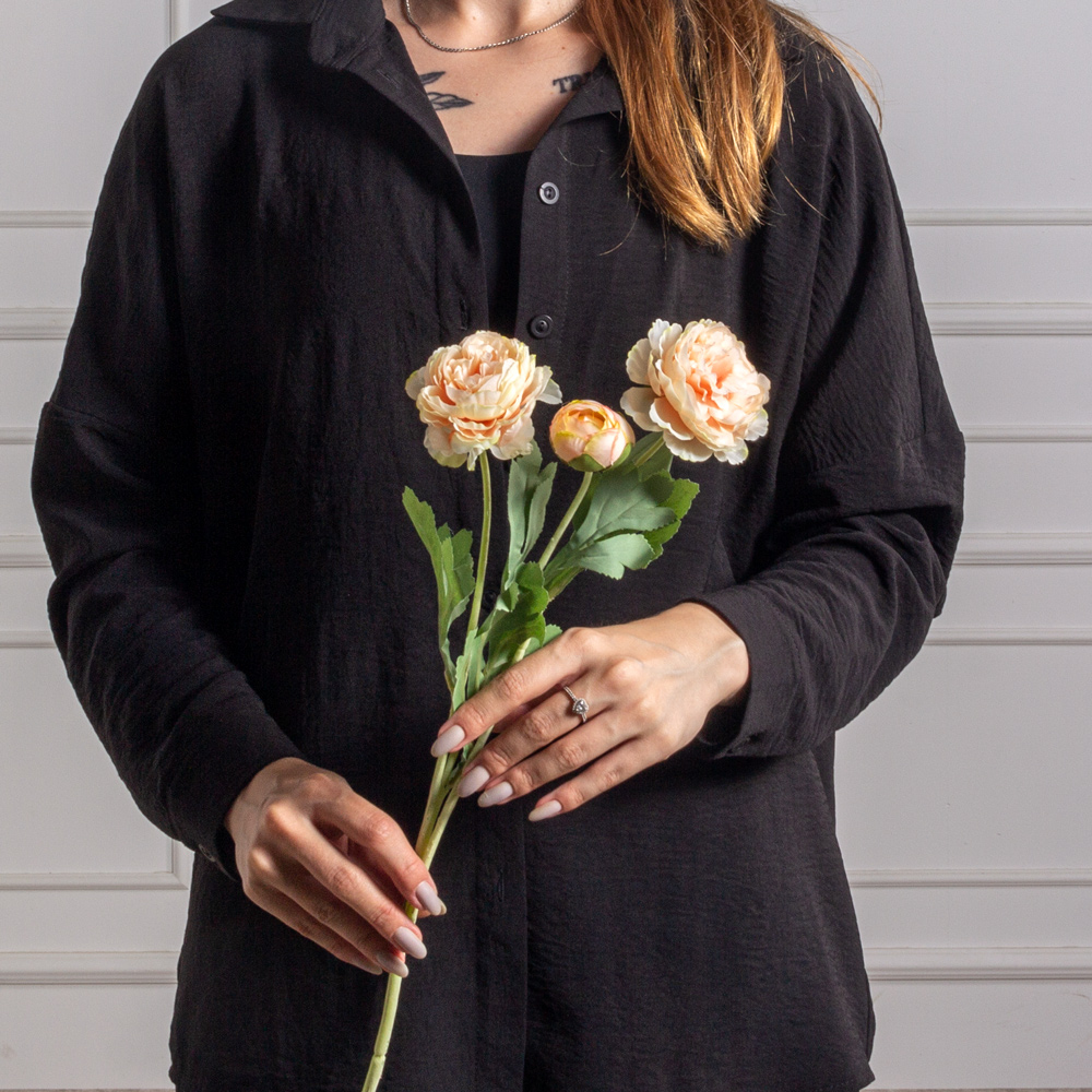 7141А/9149-09/13(F) Ранункулюс искусственный h50см, персик, 2головы, 1бутон_5