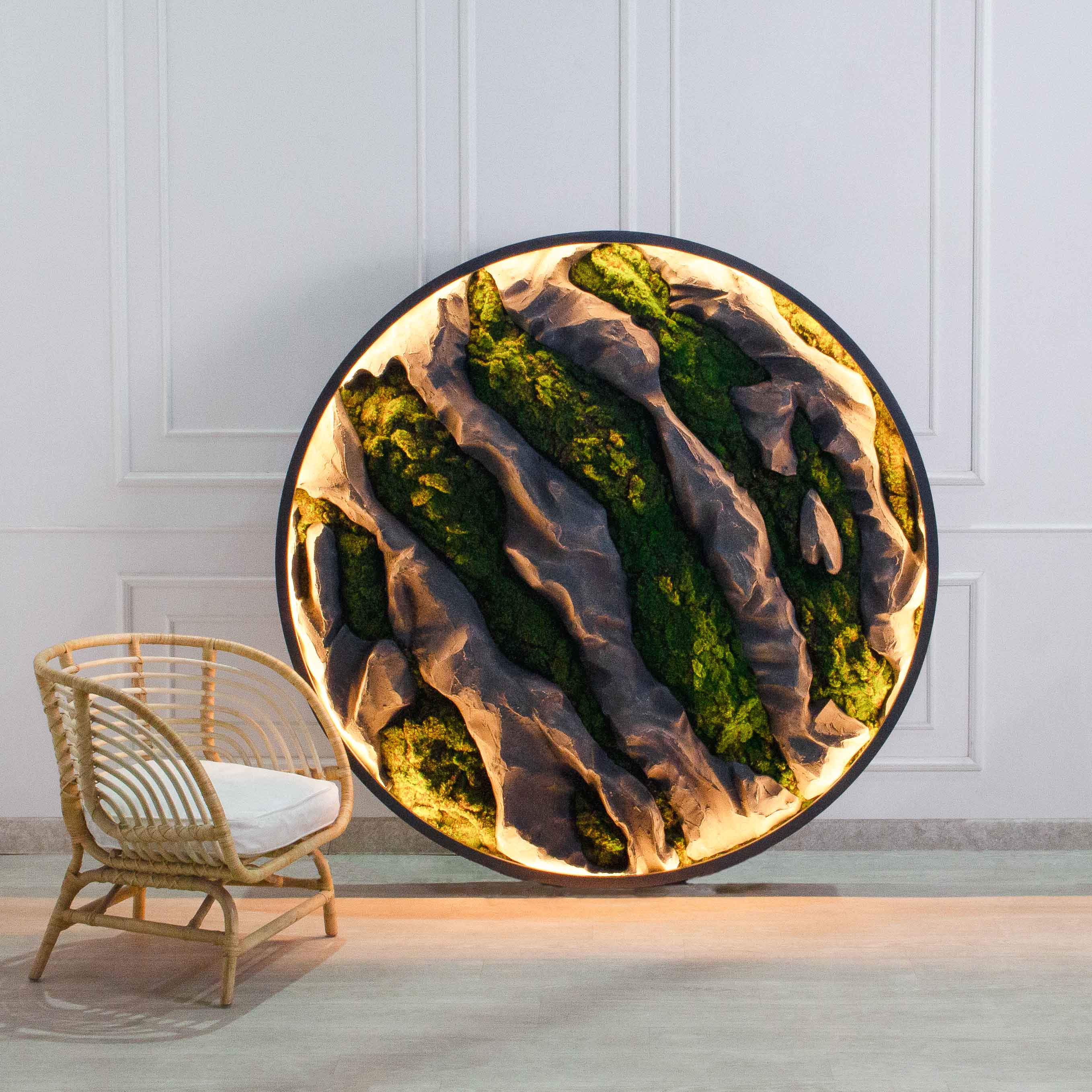 ФП21(з/УУ)(F) Фитопанно искусственное в металлической раме с подсветкой d170см_3