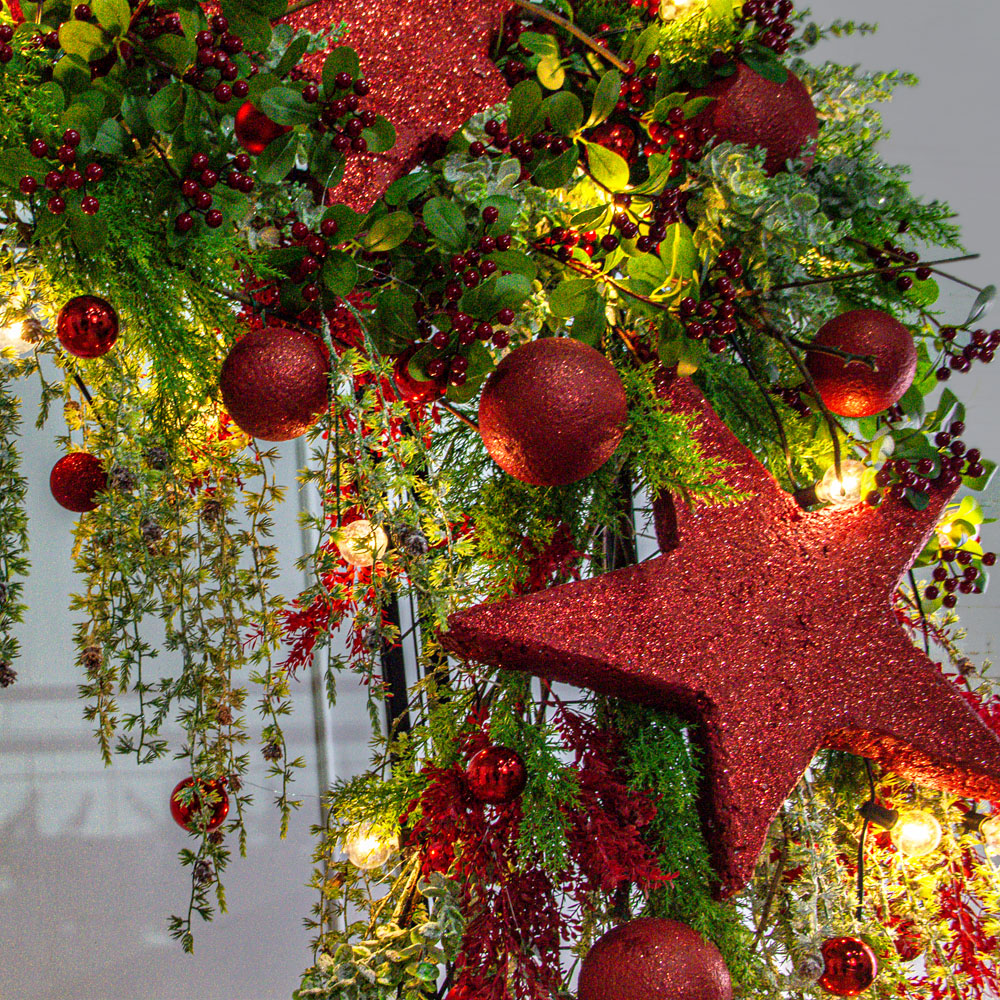 ДЛ190/СВ04(Пр)(Fix)(F)Декор вход.груп.h210см н/прутьях,прист.с ретро-гирлянд.,со звездами и шарами_7