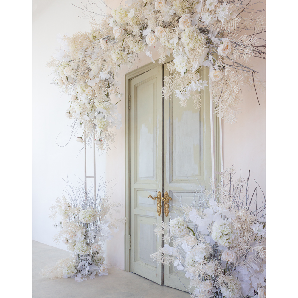 Л92-1 Гирлянда искусственная зимняя с цветами ампельная L100см_1