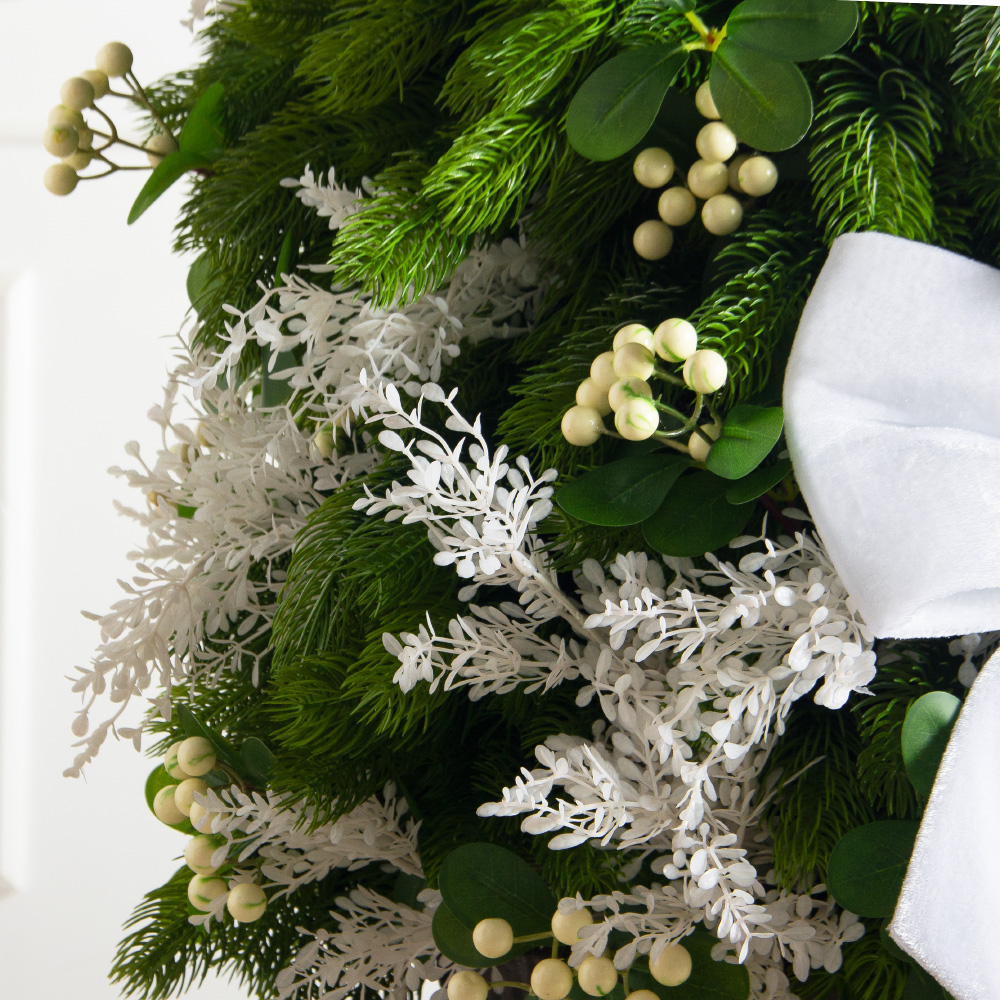 120/289-2(Пр)(Fix)(F) Ель искусственная h120см с белым декором на основании_4