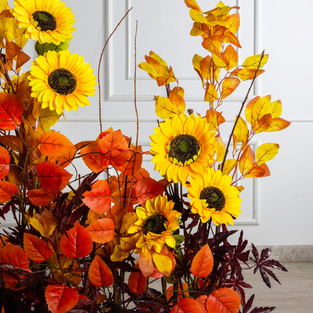К543(Пр)(F) Композиция искусственная осенняя с подсолнухами на основании_5