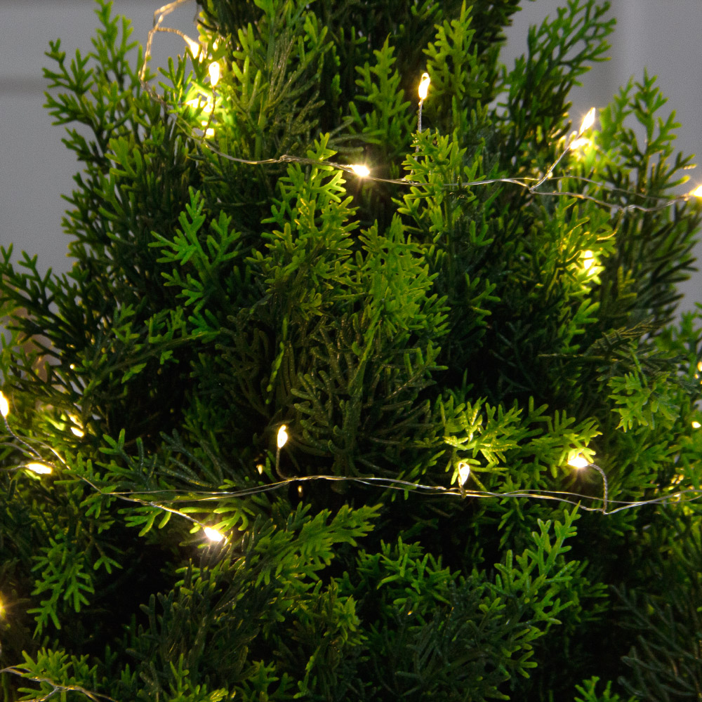 Т100/СВ03т/1460(Пр)(F) Туя искусственная конус  h100см с гирляндой Роса_4