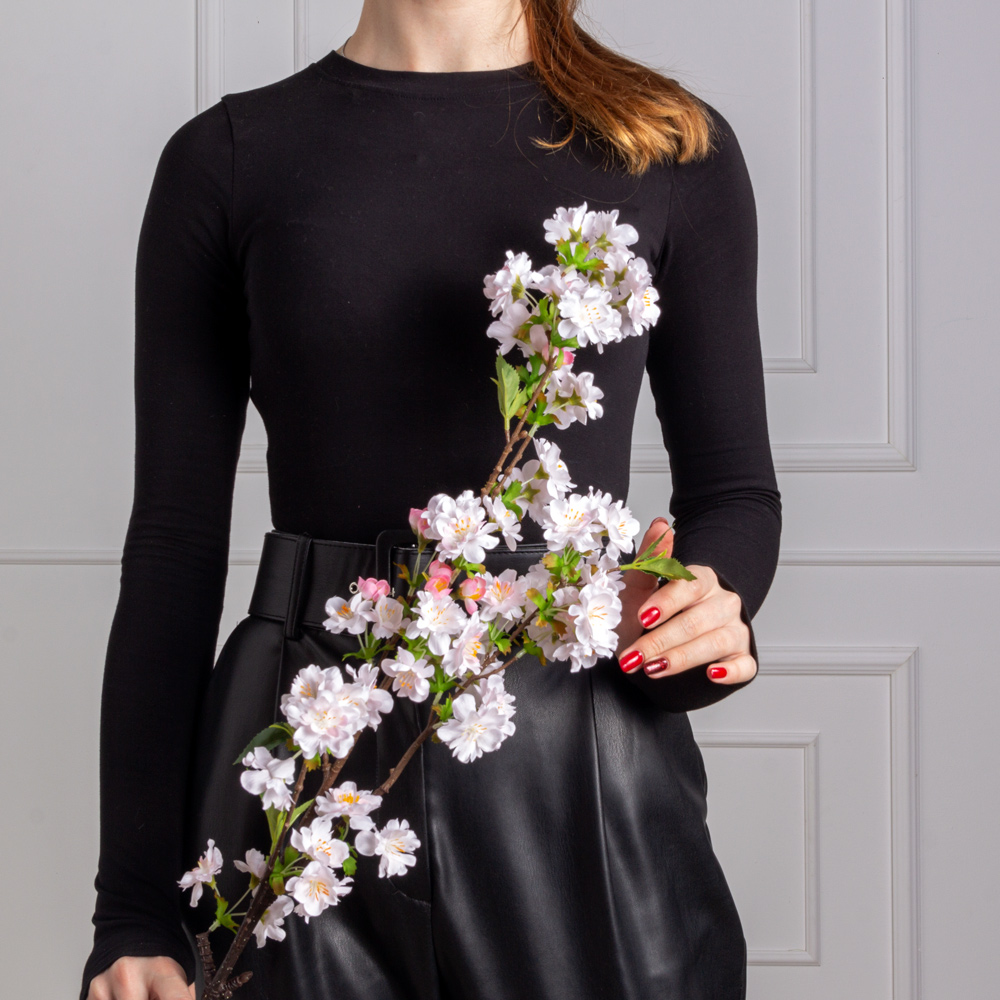 7141А/9120-27/1 Ветка яблони искусственная h94см, розовая_4