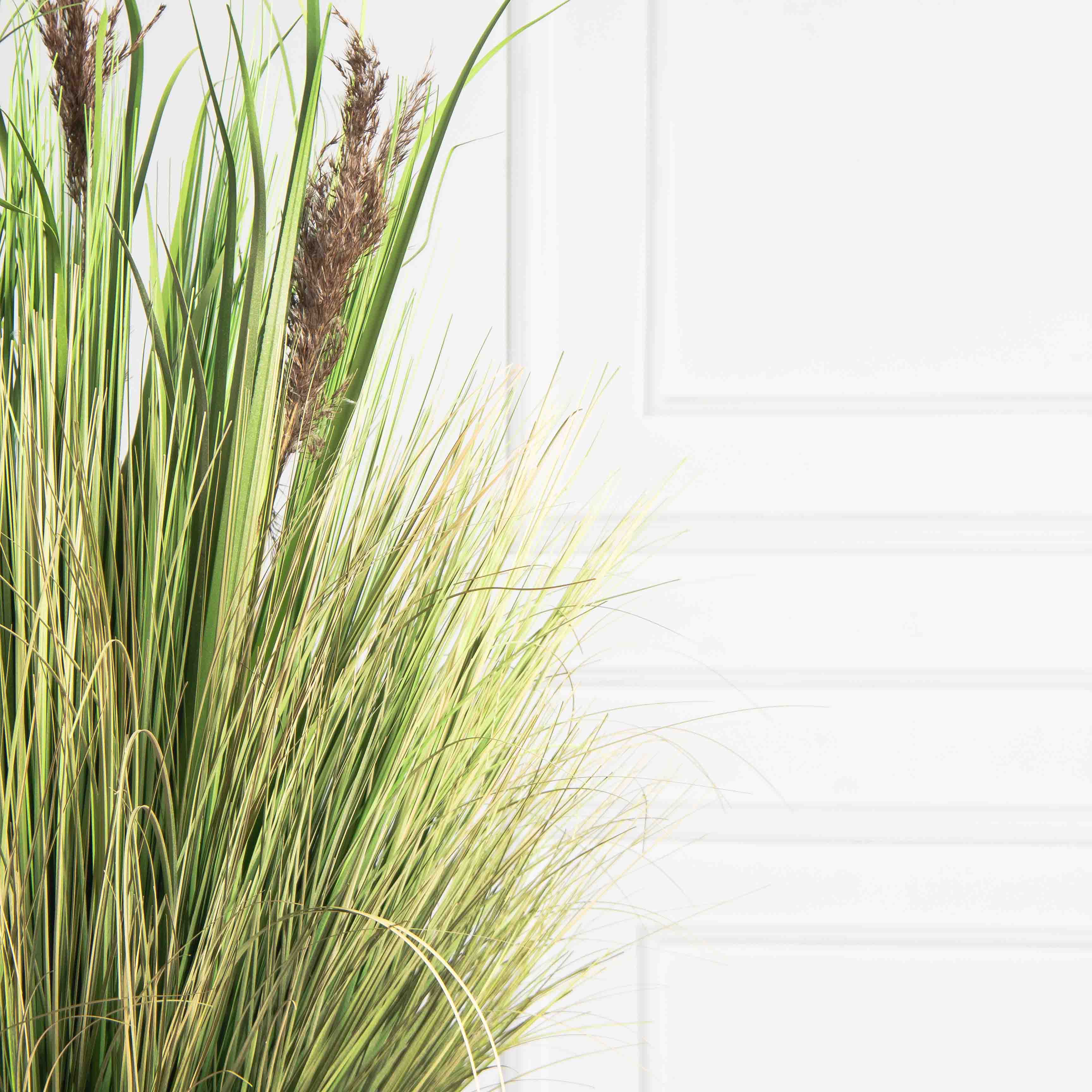 ТД100-2/2(з)(F) Трава Осока искусственная h70см в кокосовом боксе d39см h12см_4