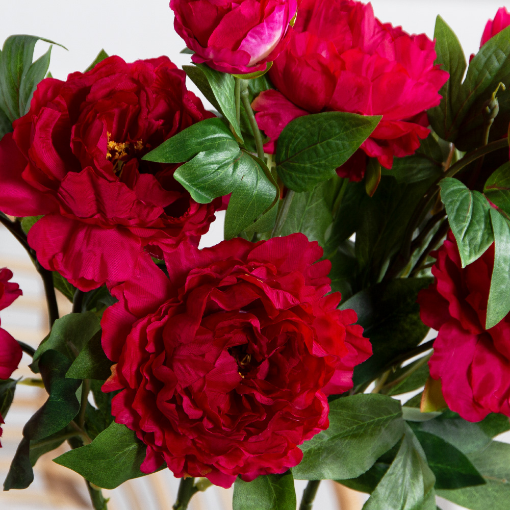 7141А/9122-0346/11(F) Пион искусственный h77см 2головы 1бутон,бордовый_4