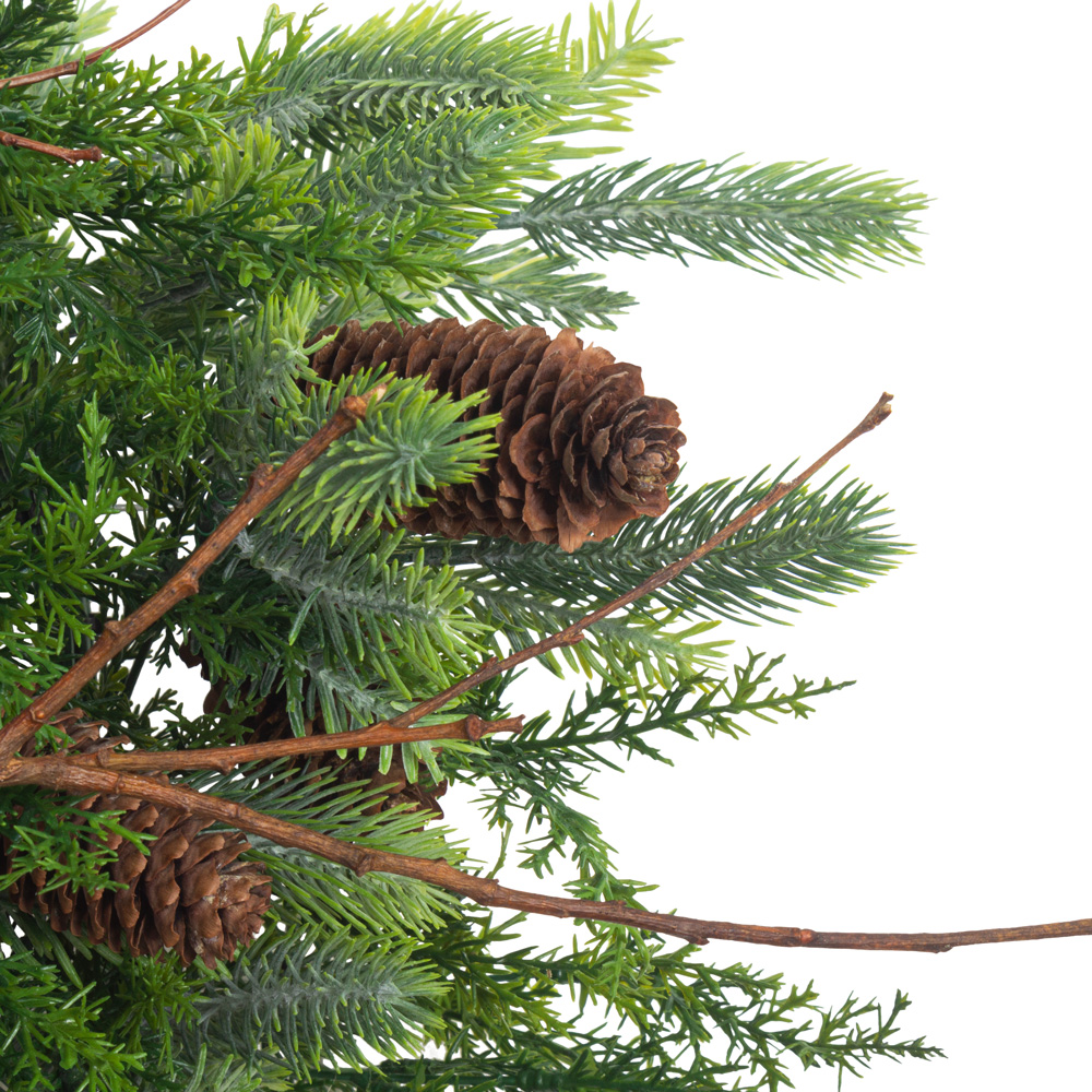 Л89 Гирлянда искусственная НГ хвойная с натуральным декором на сетке L100см_35