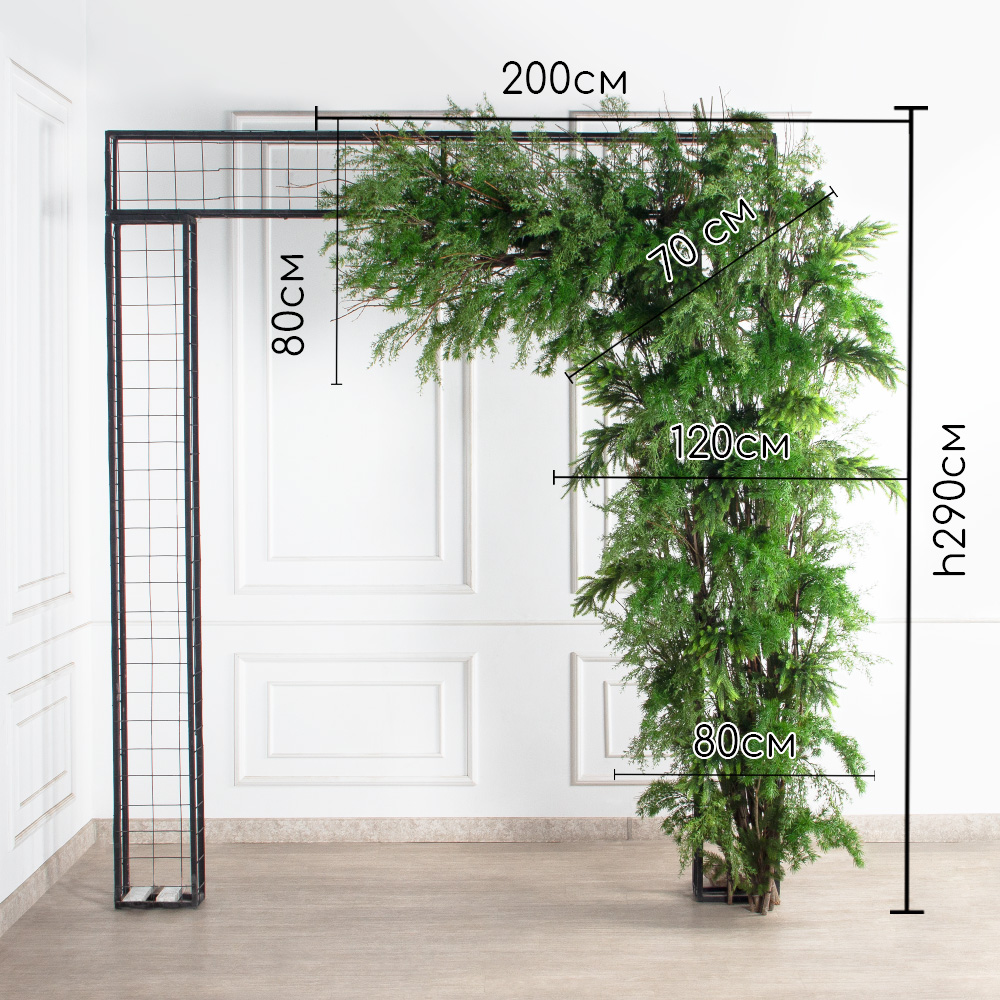 ДЛ182(Пр)(Fix)(F) Декор входной группы хвойный h290см на прутьях,пристенный_2