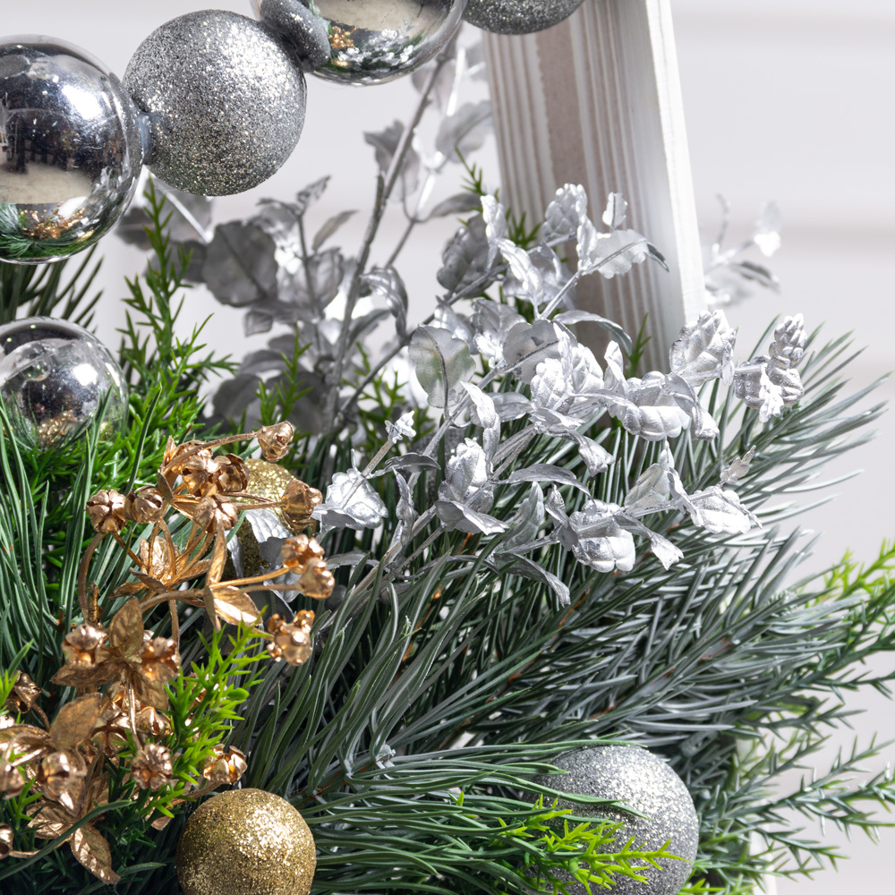 КНг59-1(Пр)(F) Композиция искусственная НГ Елочка в ящике 40х9хh8см, серебро_3