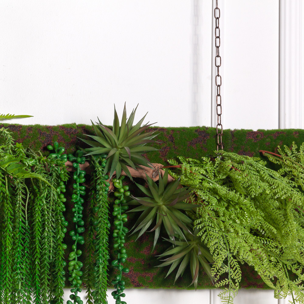 ФК01-4/4(з) Фитокартина с искусственным папоротником 115х25см_1