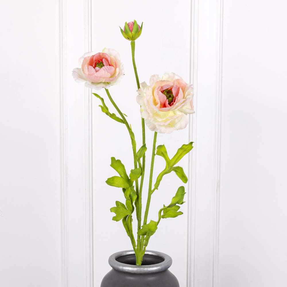 7141А/9120-06/13Р Ранункулюс искусственный 2 головы, 1 бутон, h65см, персиковый_1