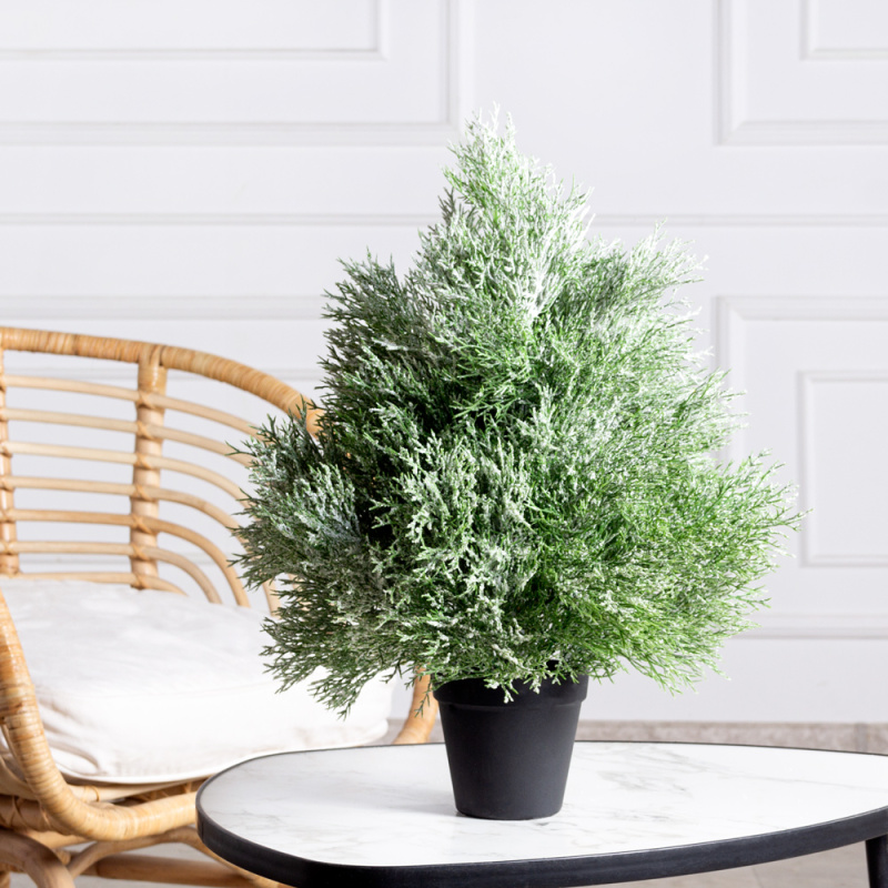 045/НГ/508(Пр)(F) Кипарис искусственный  глиттер h45см