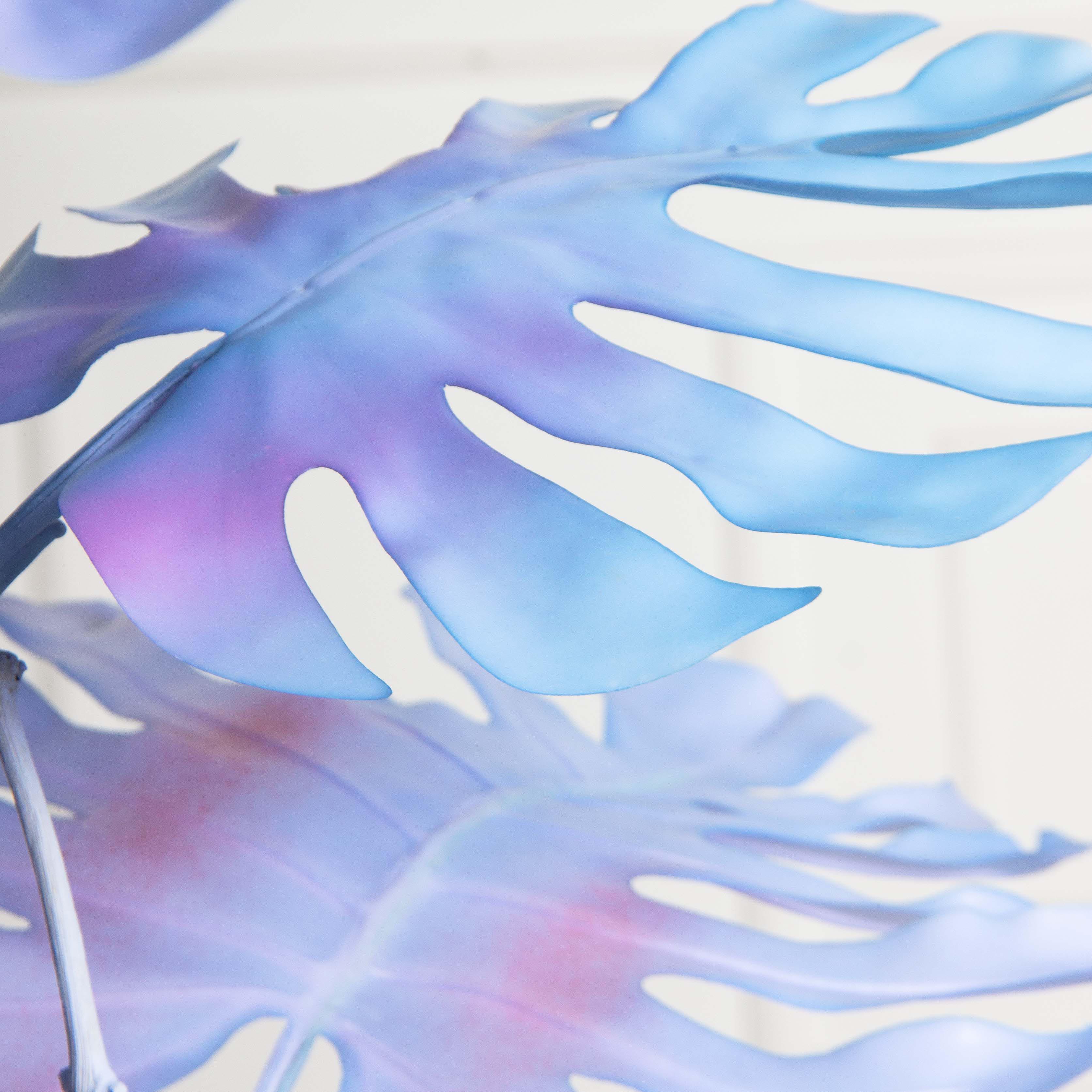 140/К/371-1(з)(F) Монстера искусственная на опоре h140см, синяя_4