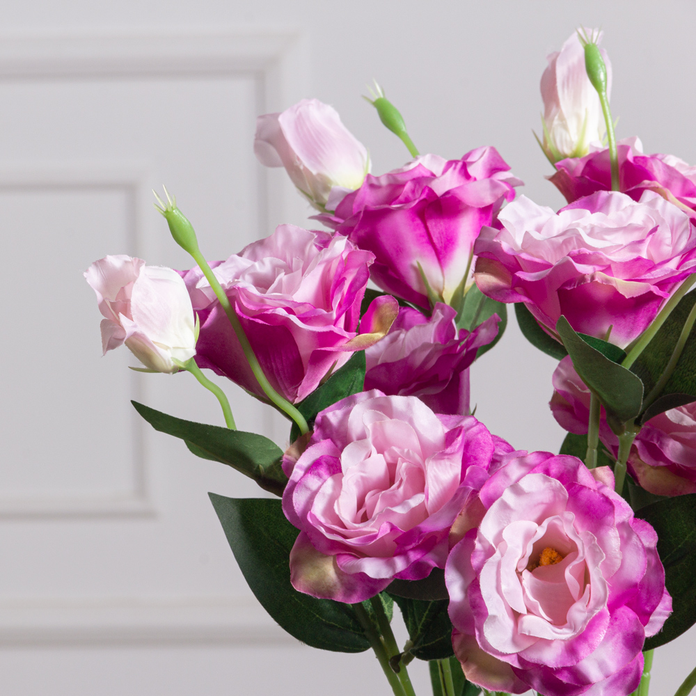 7141А/9149-04/8(F) Эустома искусственная 2 головы, 1 бутон,  h67см,  сиреневая_1