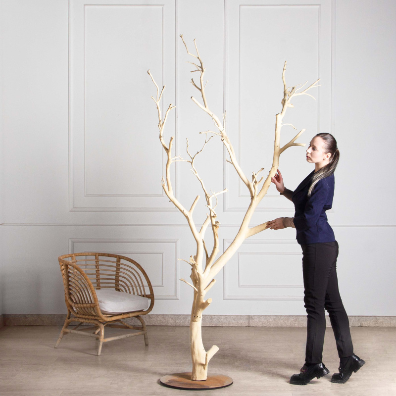 250/ДА(Пр)(F) Дерево искусственное интерьерное h250см, натуральная древесина, белое_1