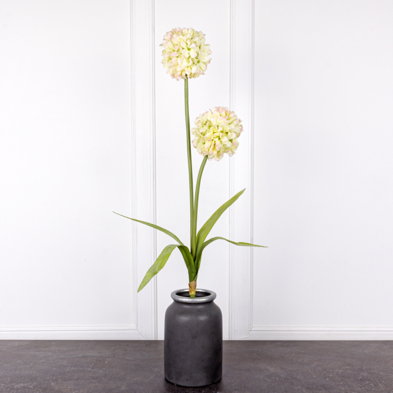 7141А/0033-5/20 Лук декоративный искусственный 2 головы  d10см, h95см, зелено-розовый