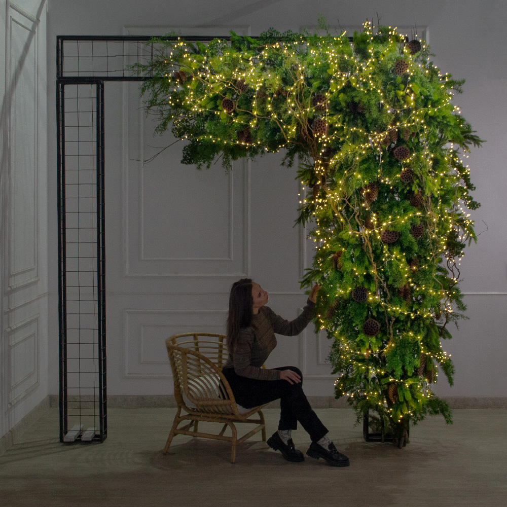 ДЛ184/СВ03т(Пр)(Fix)(F) Декор входной группы хвойный с декором h290см на прутьях,пристенный_3