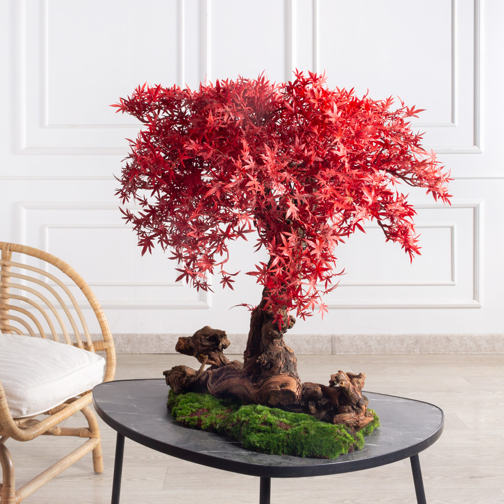 БЛ065/ОС/606(Пр)(F) Клен искусственный веерный, мелкий h60см на основании_3