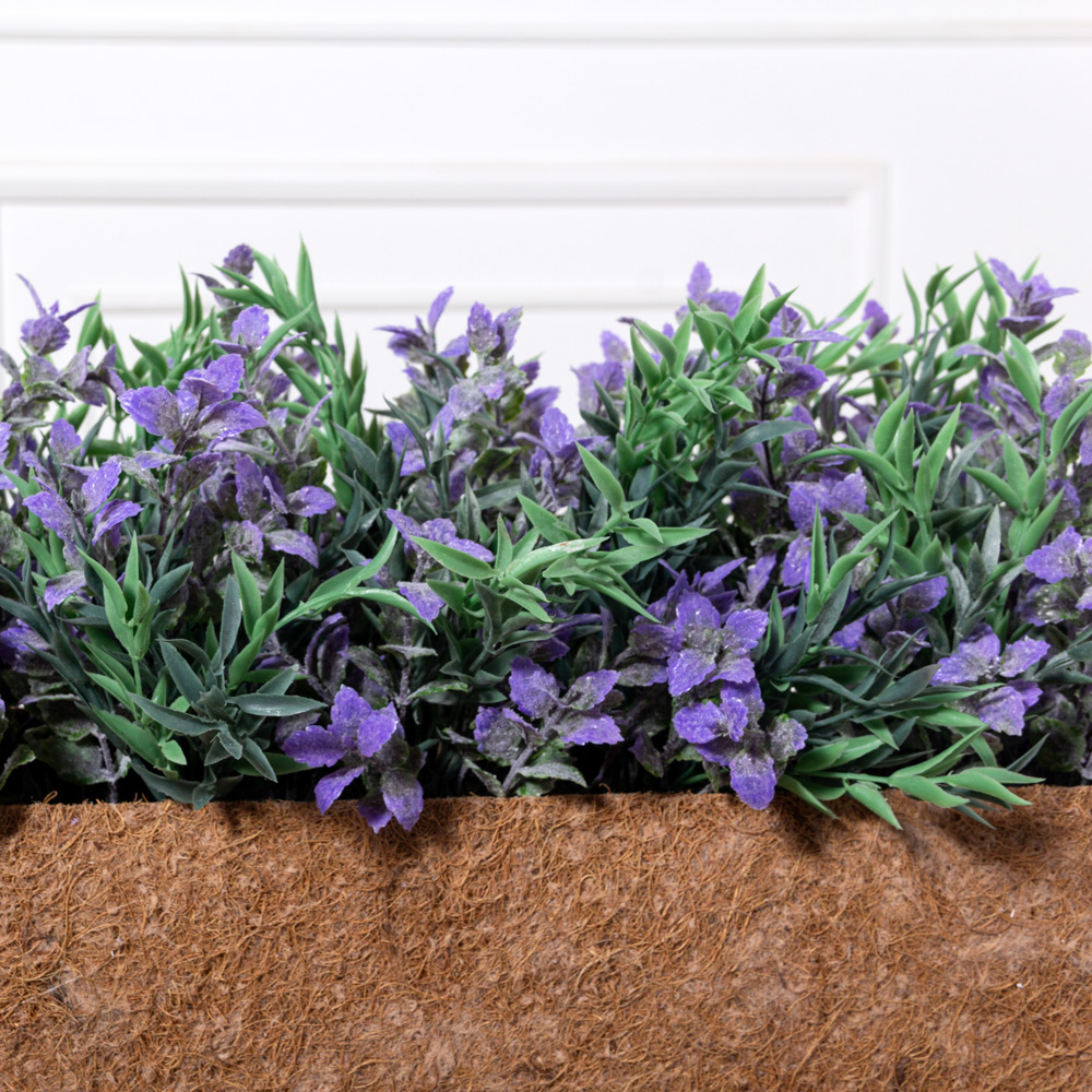 ТД108(з)(Пр)(F) Розмарин  искусственный с зеленью с патиной фиолет.в кокосовом боксе 56х16х10см_2