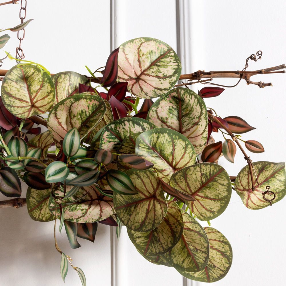 Л135(Пр)(F) Лиана тропическая с бордовой традесканцией на лозе L100см _4