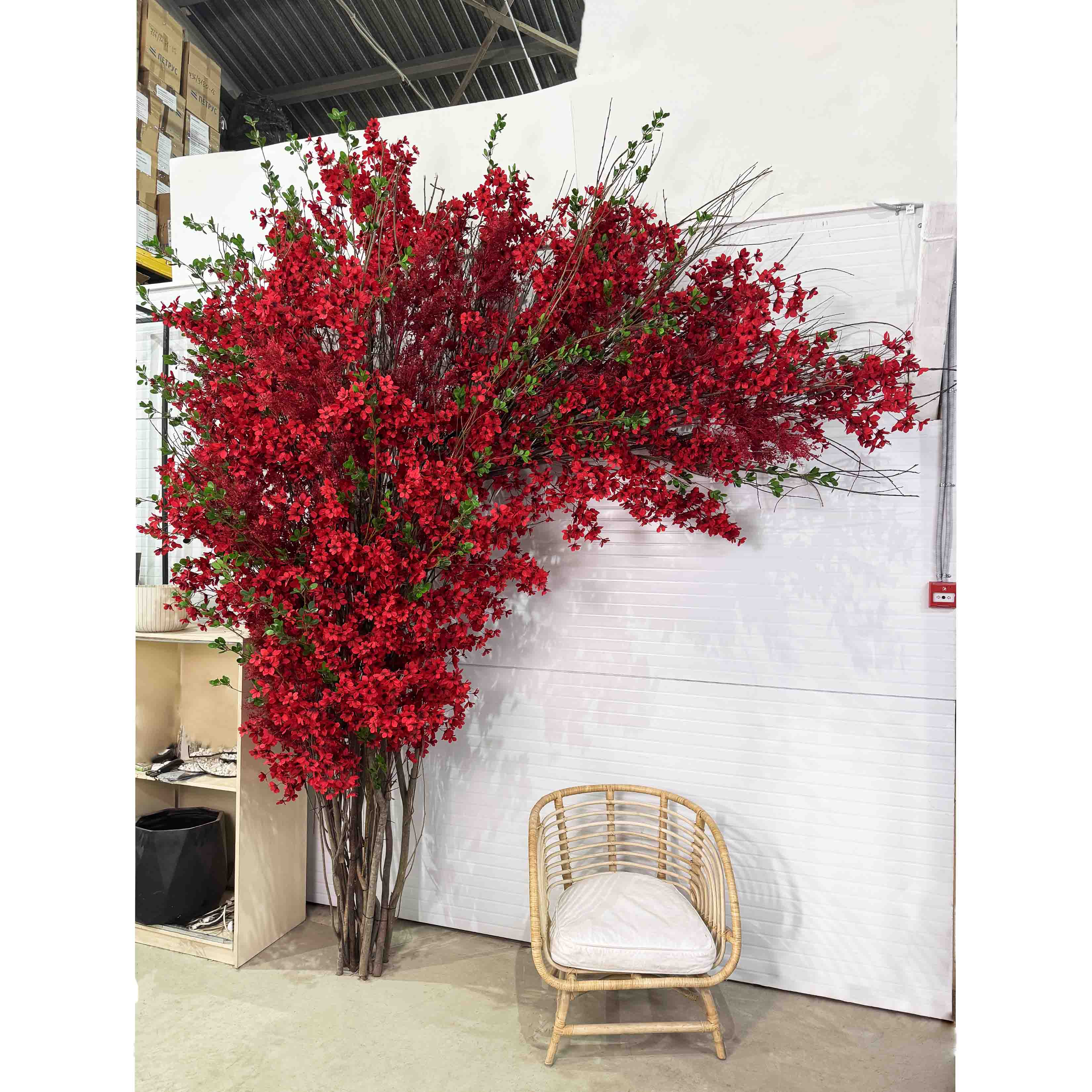 ДЛ157(F) Декор входной группы цветочный h 340 см на стволах, пристенный_2