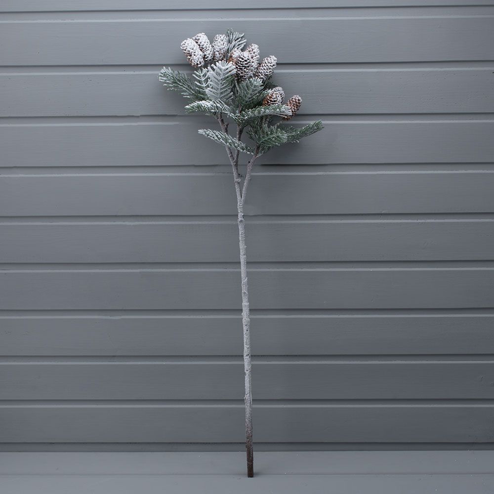 743/20283 KG ветка сосновая в снегу с шишками 77см_3