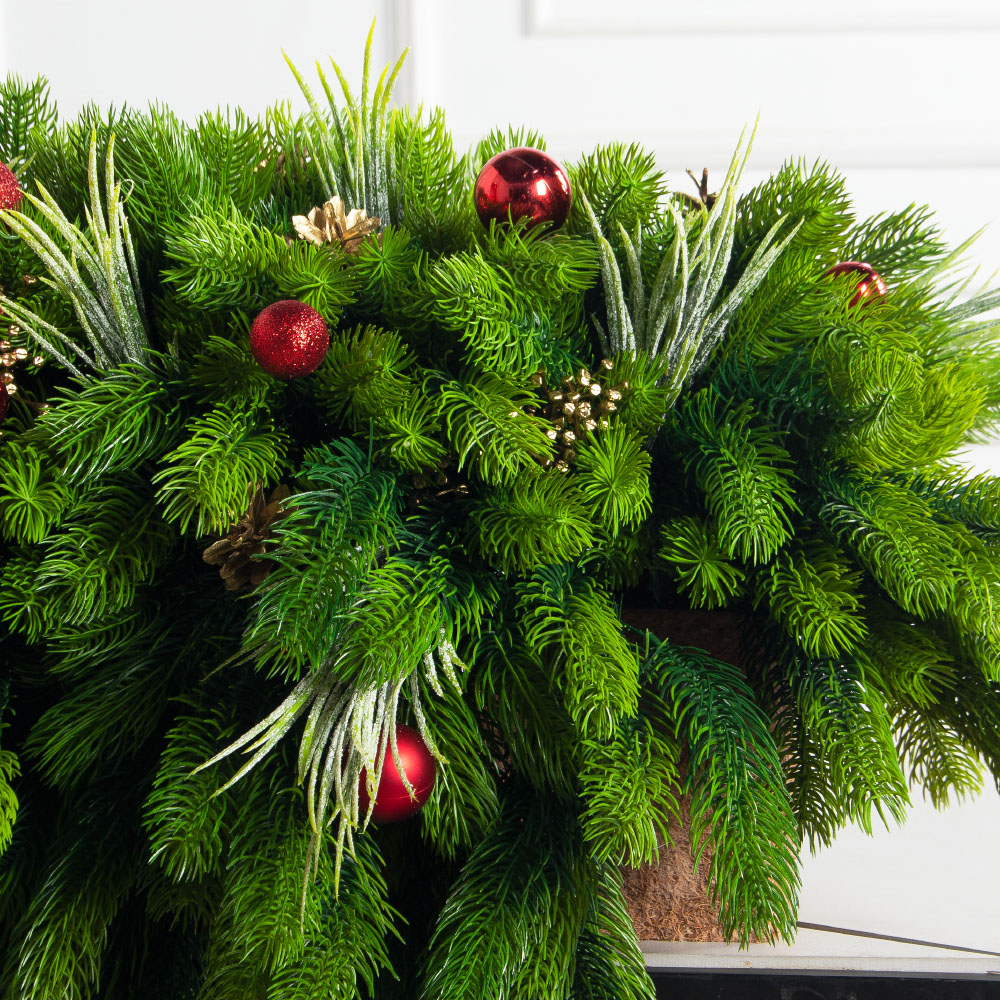 КНг65/4(з)(F) Композиция искусственная НГ в кокосовом боксе 99х13,5х13,5см (свес 50 см)_6