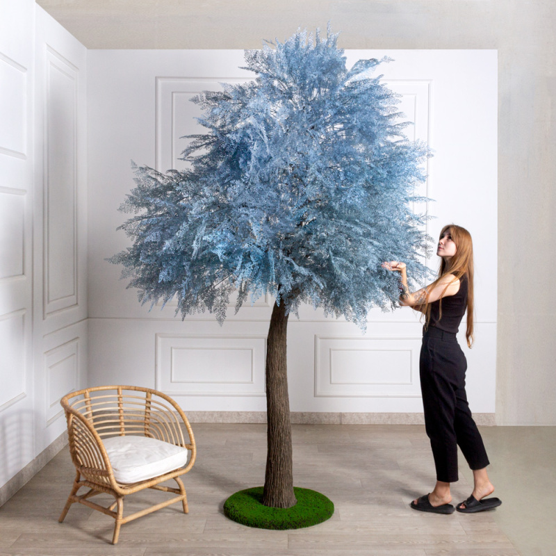 300МЕТ/разб/ПС/535-2(F) Дерево искусственное интерьерное  h300см,голубое