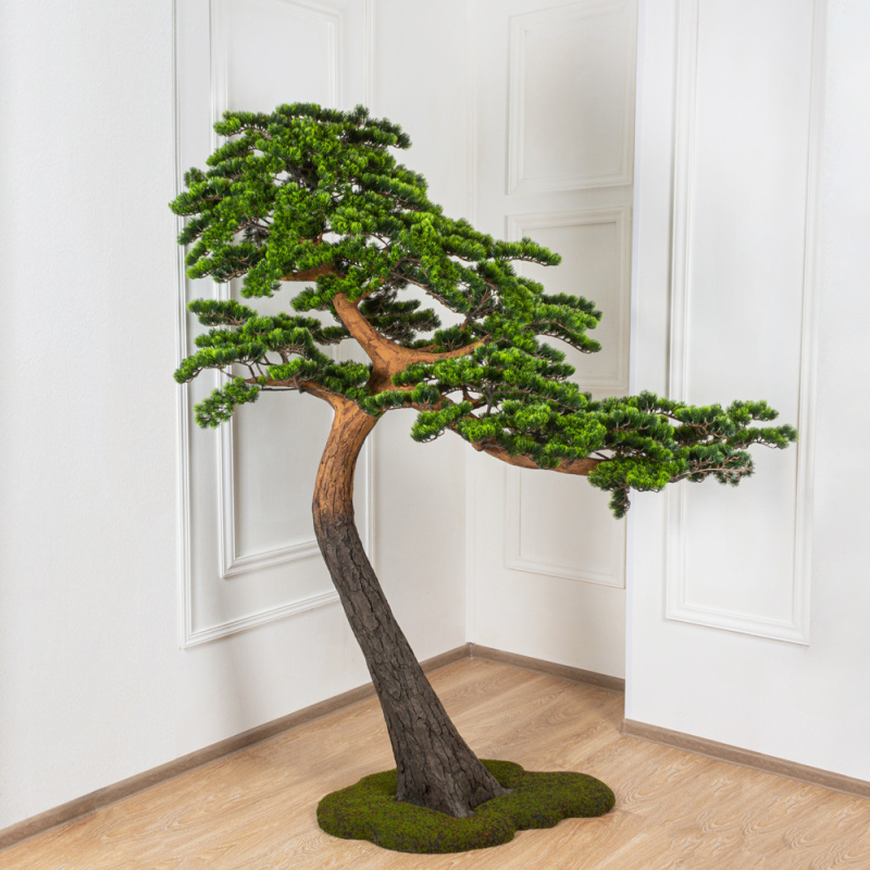 180/ДС/30-1 Бонсай искусственный Сосна интерьерный h180см, d200см на декоративном стволе