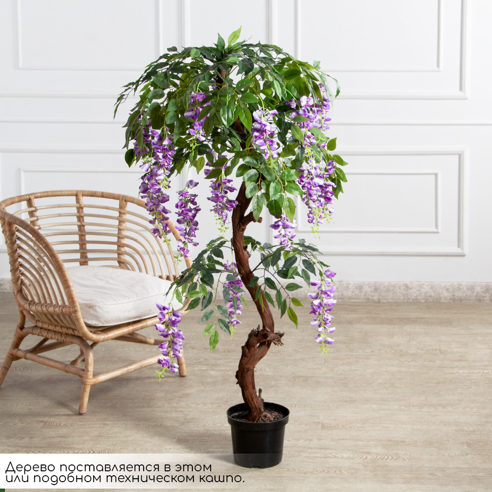 140/Я2/ОС/424(Пр)(F) Глициния(вистерия) искусственная h140см (латекс), сиреневая_2