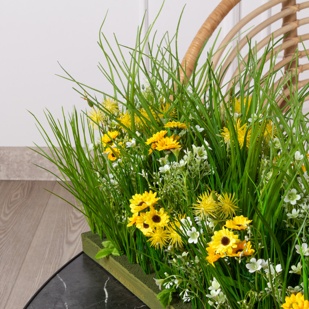 К485(з) Композиция искусственная Цветочный микс на основании 54х17х3см_2