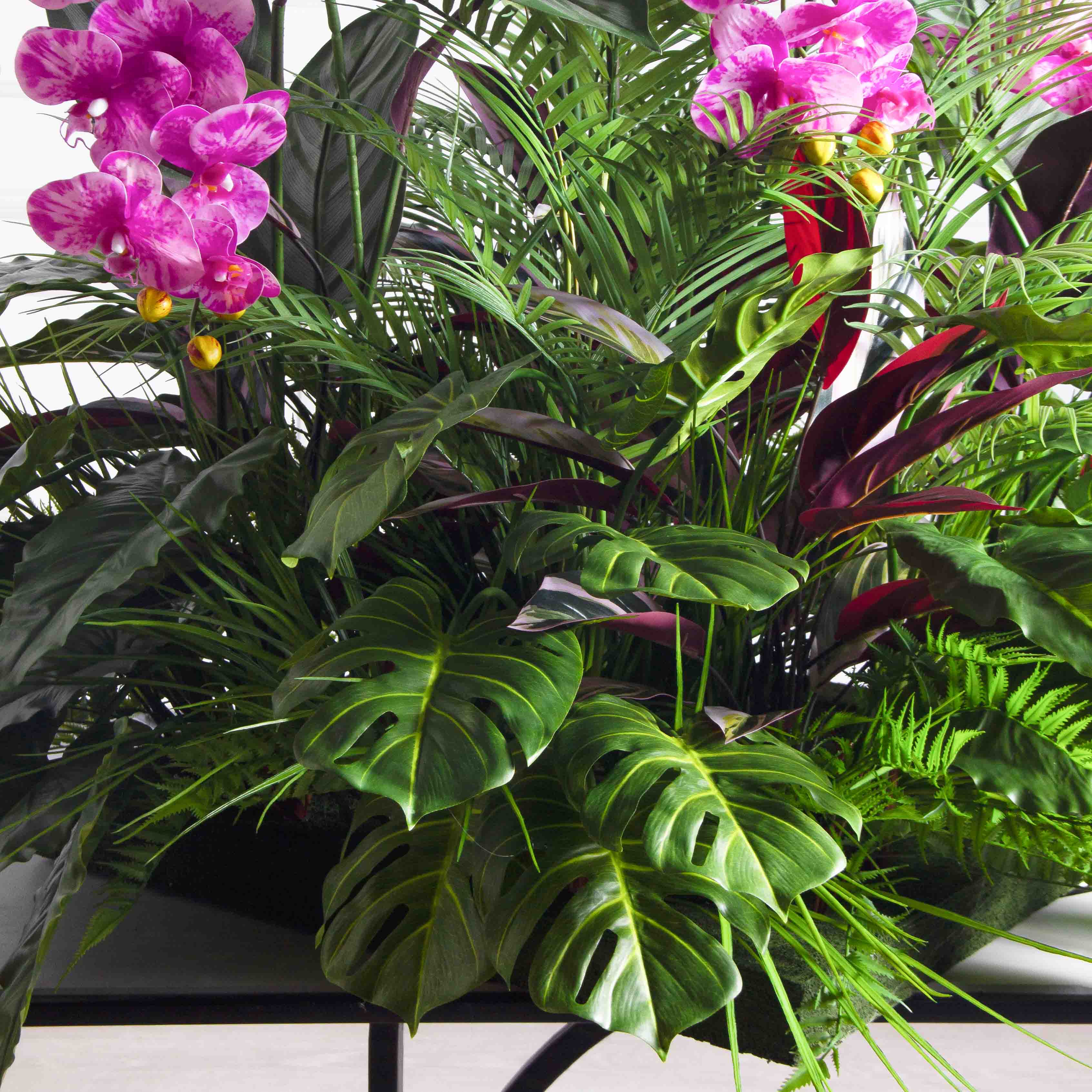 К515/1-1(з)(Пр)(F) Композиция искусственная с калатеей и пальмой на основании_3