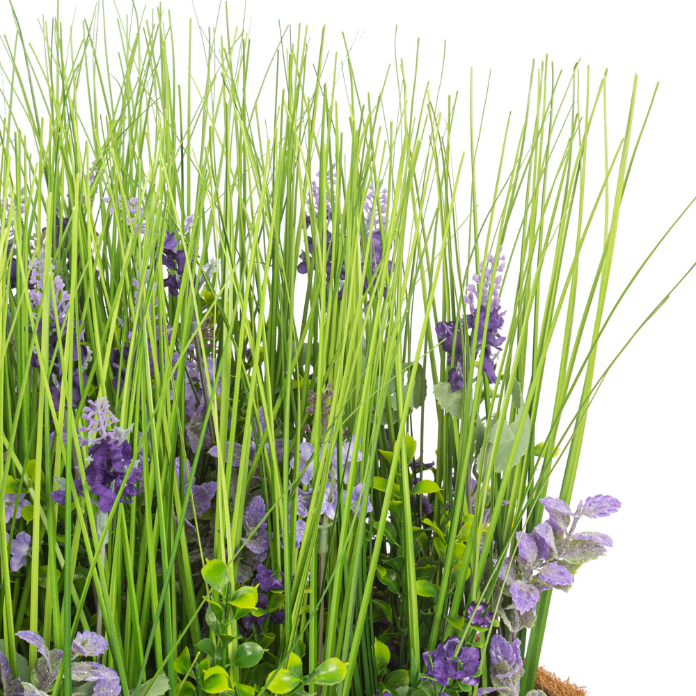 Б007(з.) Лаванда искусственная в кокосовом боксе 100х30х12см_3