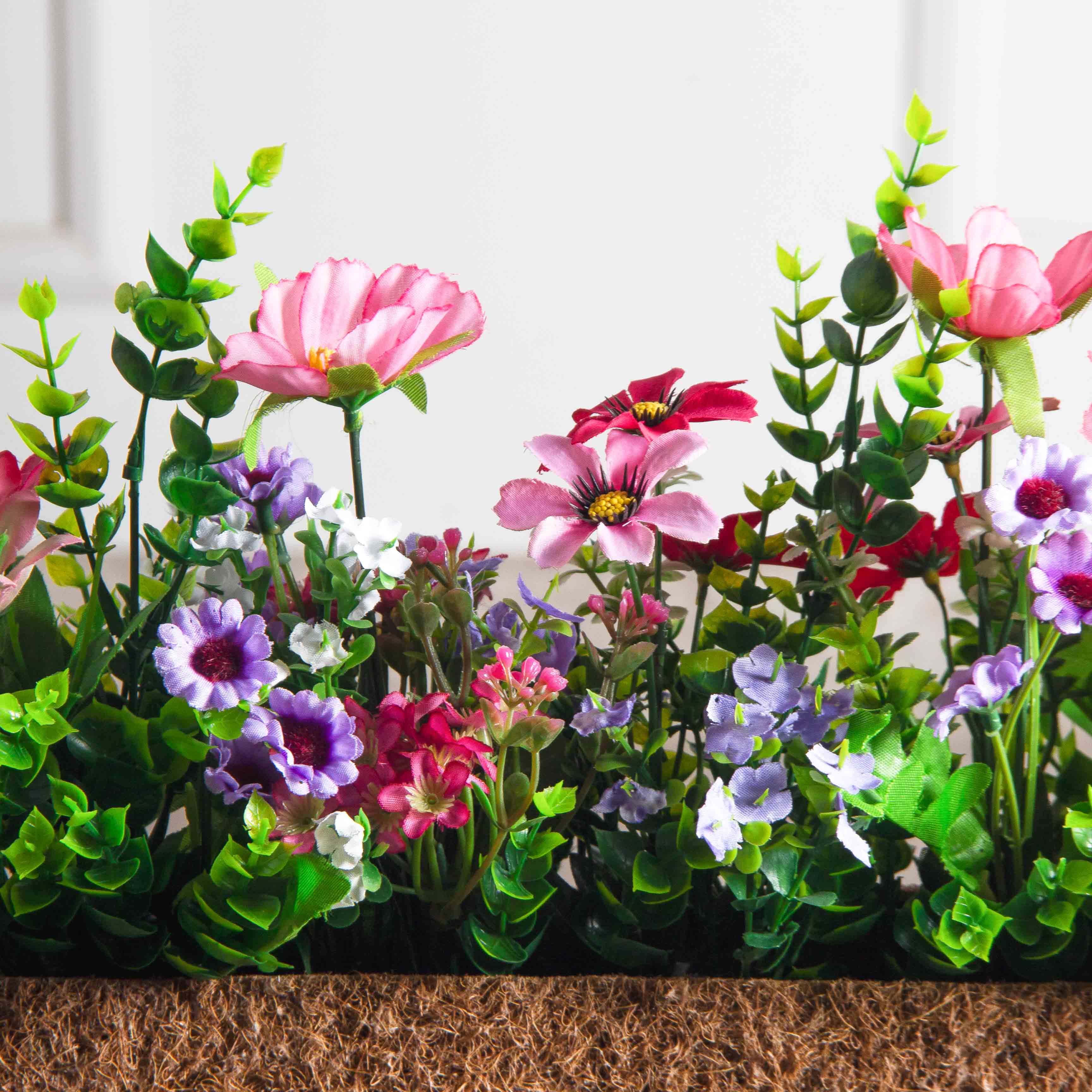 Ц427-1/3(з)(F) Композиция искусств. Цветочный микс с Колокольчиками в кокос. боксе 55,5х7,5х12см_5