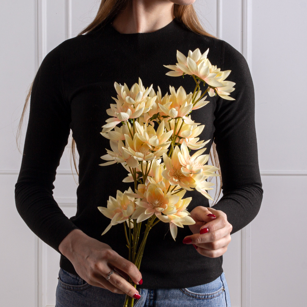 7141А/0443-10/20Р Морозник искусственный ветка. 10 голов, h55см, крем.розов._2