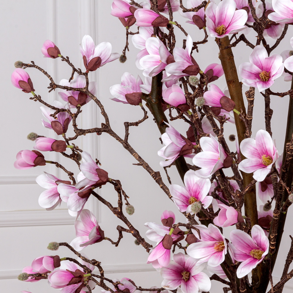 180/РН/193-1 Магнолия искусственная цветущая без листвы h180см, розовая_3