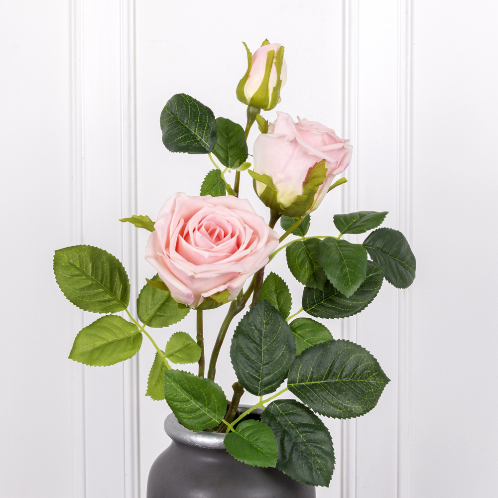 7141А/9120-04/5Р Роза искусственная 2 головы, 1 бутон, h80см (латекс), светло-розовая_1
