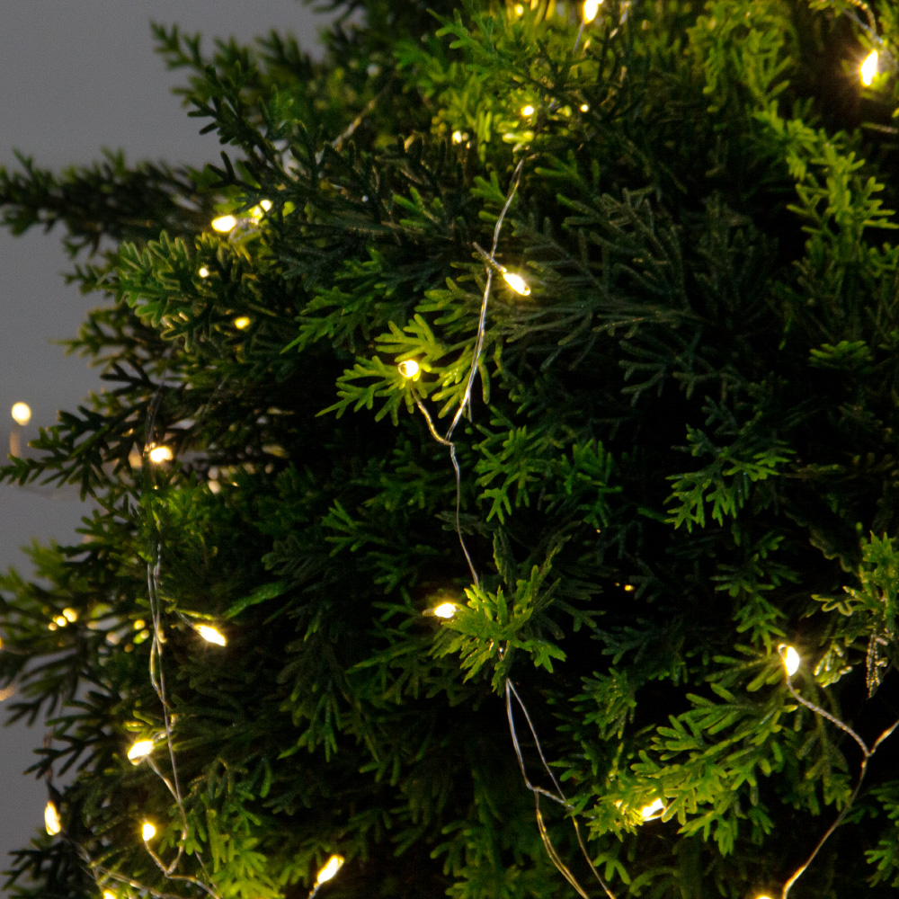 040/Ш/СВ03т/1460(Пр)(F) Туя искусственная шар с гирляндой Роса h50см, d40см_3