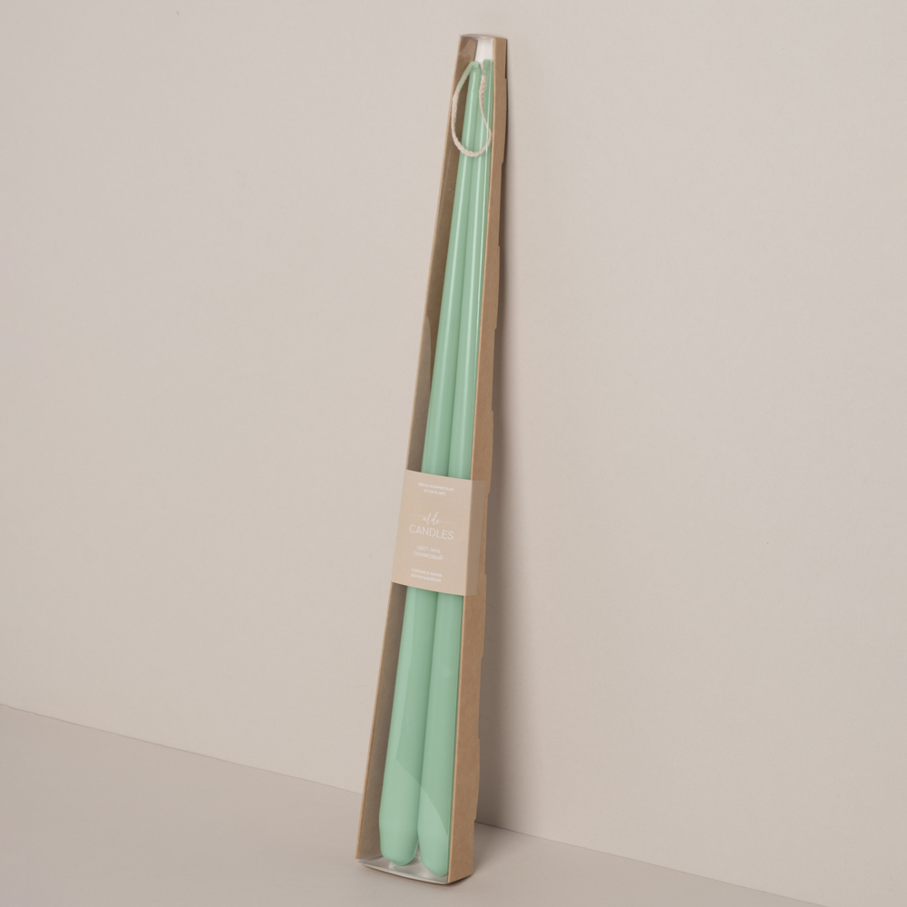 СК42-16(Fix)(F) Свеча коническая 42см Оттенок №16 (оливковый) 2шт/уп_1