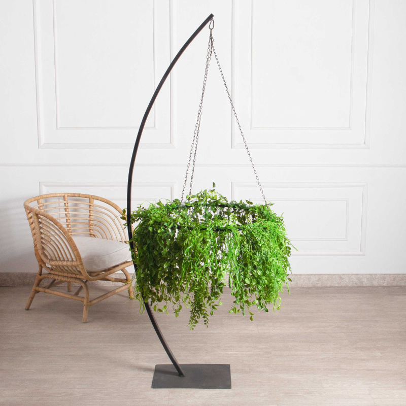 КЗ/40(з)(F) Композиция искусственная подвесная Микс ампельных растений d60см, свес 40см_1