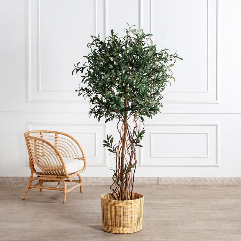 180/ВИТ/ФОН/465(з)(F) Оливковое дерево искусственное с плодами h180см d80см_1