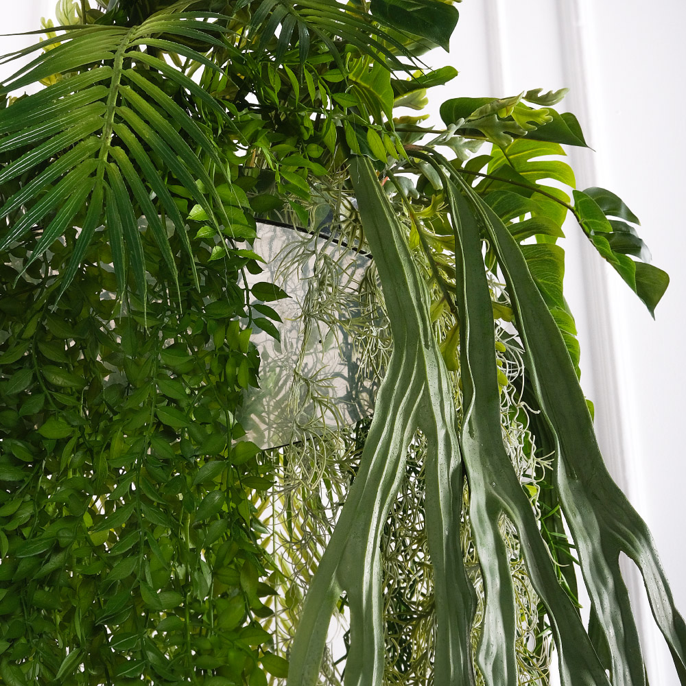 КЗ/23(F) Композиция искусственная Тропический микс с Тилландсией d40см на основ. с зеркальным дном_3