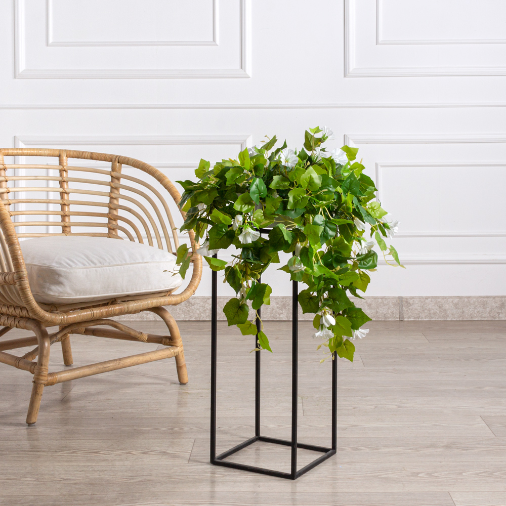 К450-2(з) Композиция искусственная цветочная с петунией белой в кашпо d12см_1