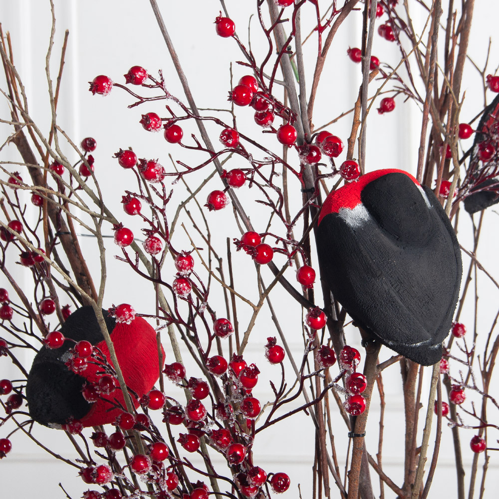 200/РН/647(Пр)(F) Дерево искусственное со снегирями h200см_5