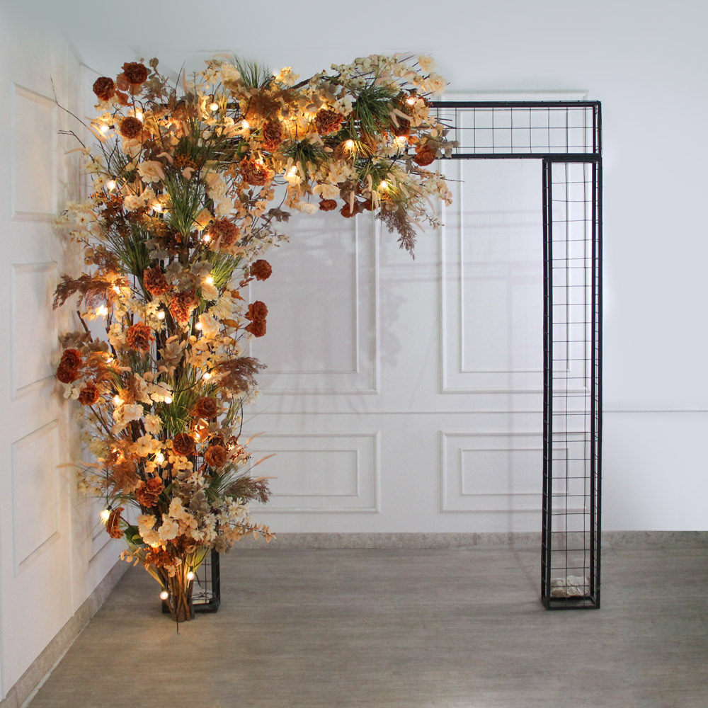 ДЛ/СВ04/170(Пр)(Fix)(F)Декор входн.груп. h300см н/прутьях,пристенный c ретро-гирляндой,беж-террак._2