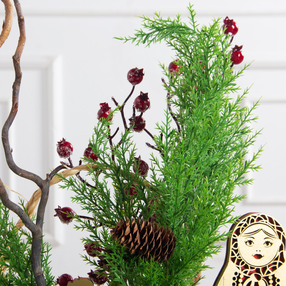 К567(Пр)(F) Композиция искусственная НГ интерьерная в русском стиле, на основании_5