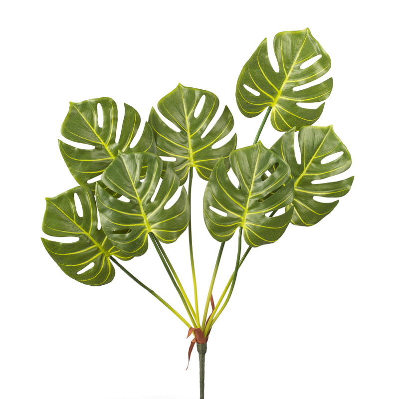 7143/0033-8 Куст монстеры искусственный,  h 77 см (60+17) (7л.)