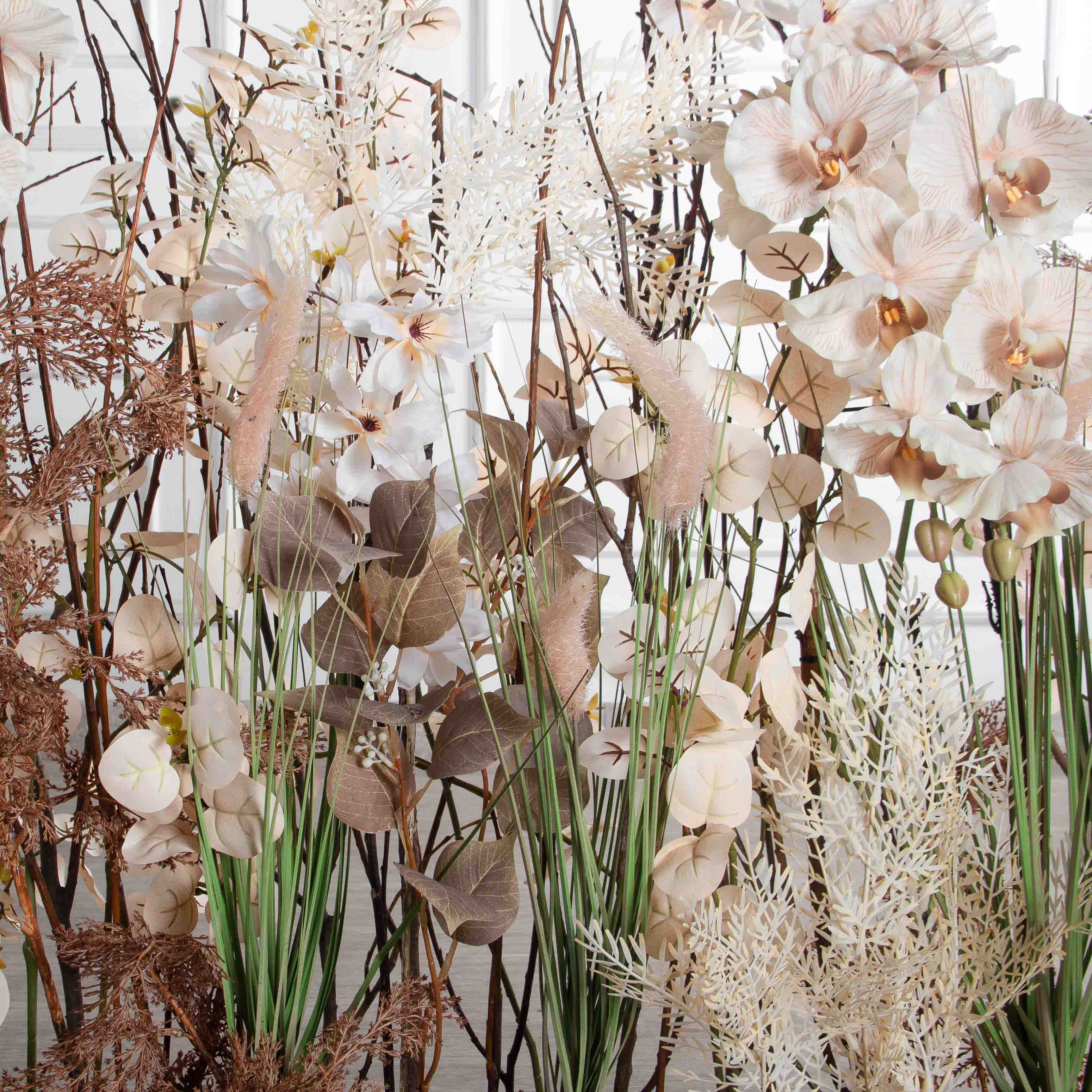 К546(Пр)(F) Композиция искусственная с орхидеями на основании,бежевая_7