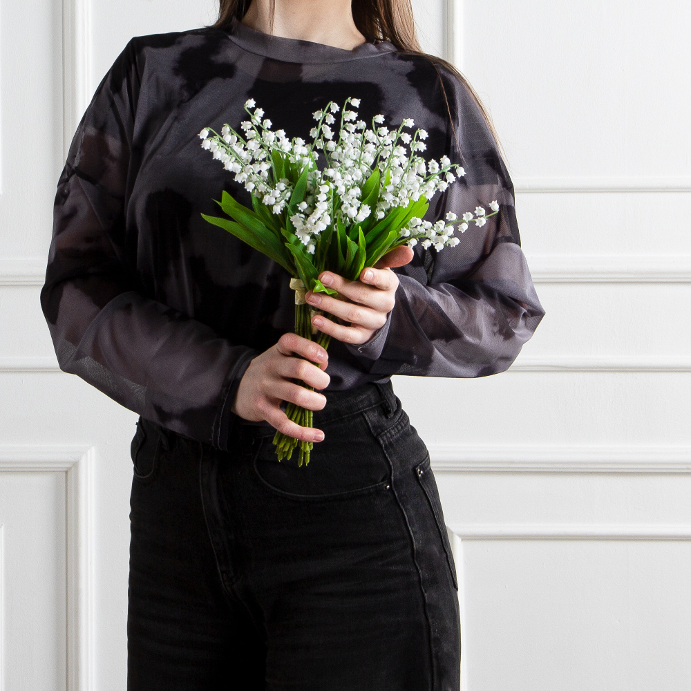 7142А/9122-0347(F) Букет ландышей h36см из 8штук_5