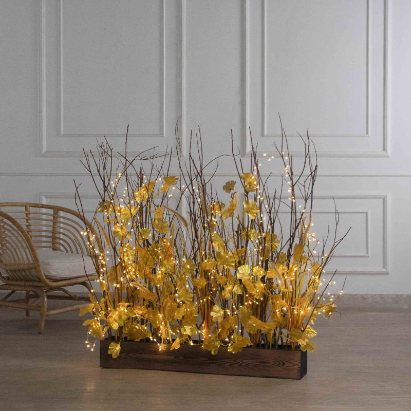 К/СВ03/541(Пр)(F) Композиция искусственная с гинкго на основании, золото_1